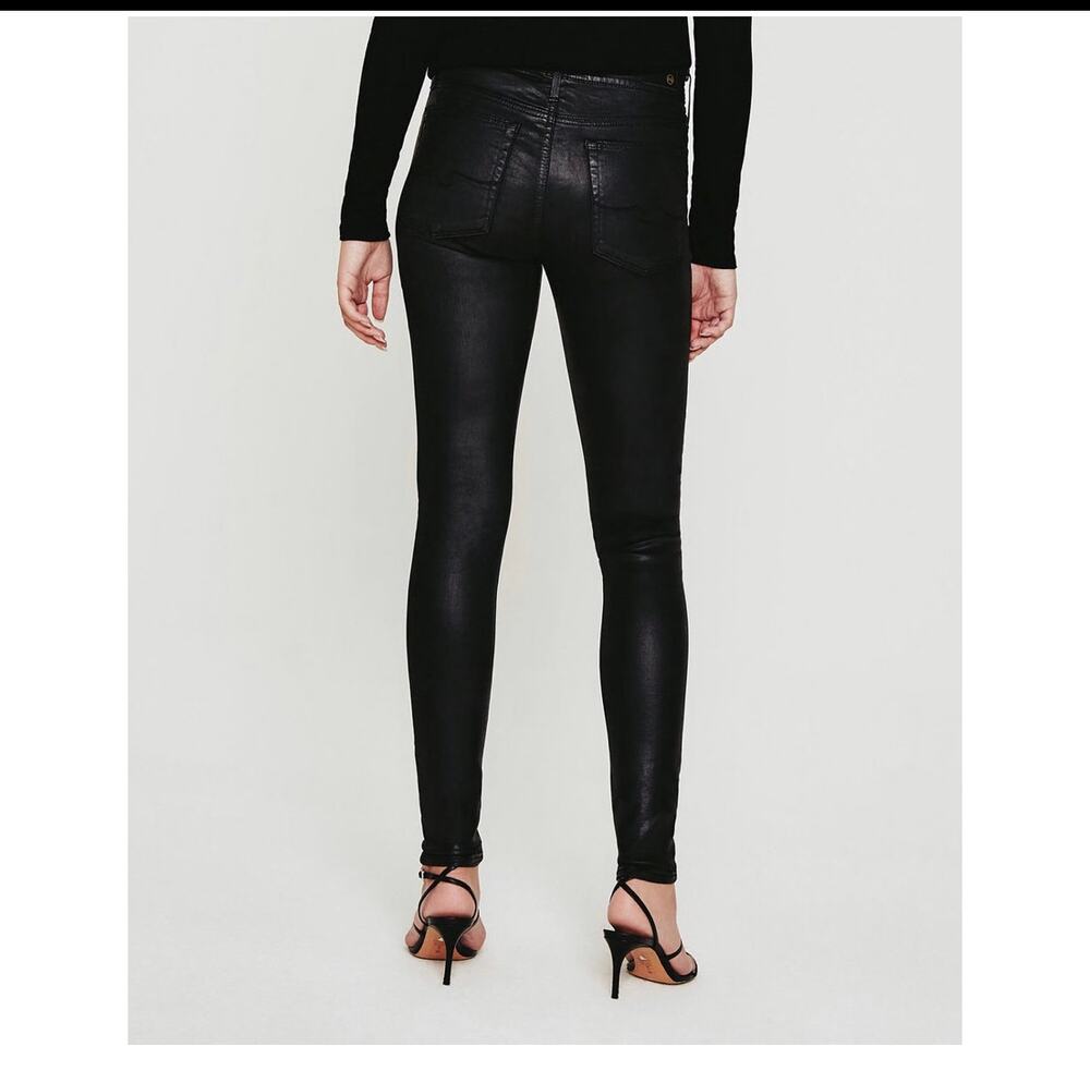 AG Adriano Goldschmied leatherette black legging super skinny womens 28 pants